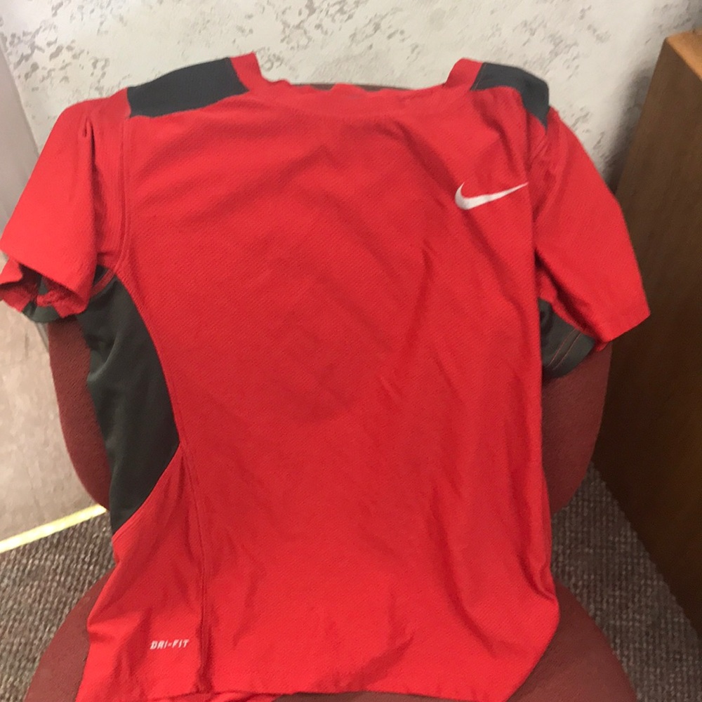 Red and Gray Nike shirt